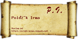 Polák Irma névjegykártya